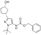 CAS 登录号：2460255-81-4, 苄基{3-[(1R,3S)-3-羟基环戊基]-1-(2-甲基-2-丙基)-1H-吡唑-5-基}氨基甲酸酯
