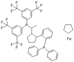 structure of CAS# 565184-33-0, (R)-1-[(R)-1-[双[3,5-双(三氟甲基)苯基]膦基]乙基]-2-[2-(二苯基膦基)苯基]二茂铁