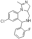 CAS 登录号：59469-08-8, 8-氯-6-(2-氟苯基)-3a,4,5,6-四氢-1-甲基-3H-咪唑并[1,5-a][1,4]苯并二氮杂卓