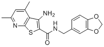 CAS 登录号：612514-42-8, 3-氨基-N-(1,3-苯并二氧杂环戊烯-5-基甲基)-4,6-二甲基噻吩并[2,3-b]吡啶-2-甲酰胺