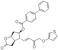 CAS 登录号：63150-91-4, [3aR-[3aalpha,4alpha(E),5beta,6aalpha]]-[1,1'-联苯]-4-羧酸 六氢-2-氧代-4-[3-氧代-4-(3-噻吩基氧基)-1-丁烯基]-2H-环戊二烯并[b]呋喃-5-基酯