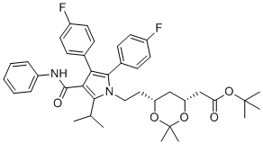 CAS 登录号：693793-87-2, 二氟阿托伐他汀缩丙酮叔-丁基酯