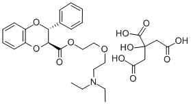 CAS 登录号:100447-55-0, (E)-3-苯基-1,4-苯并二恶烷-2-羧酸2-(2-(二乙基氨基)乙氧基)乙酯柠檬酸盐