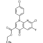 CAS 登录号:100491-37-0, 乙基7-氯-1-(4-氯苯基)-6-氟-4-氧代-1,4-二氢-1,8-萘啶-3-羧酸酯