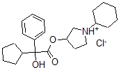 CAS 登录号:101710-78-5, (1-环己基吡咯烷-1-鎓-3-基)2-环戊基-2-羟基-2-苯基乙酸酯氯化物
