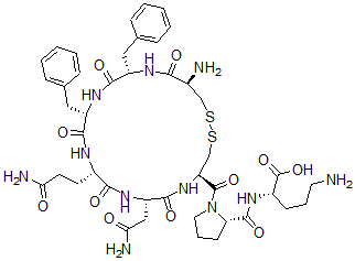 CAS 登录号：102146-01-0， 9-去甘氨酰-(2-苯丙氨酰-8-鸟氨酸)-加压素