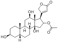 CAS 登录号：102281-00-5， [(3S,5R,10S,12R,13S,14S,17R)-3,12,14-三羟基-10,13-二甲基-17-(5-氧代-2H-呋喃-3-基)-1,2,3,4,5,6,7,8,9,11,12,15,16,17-十四氢环戊烯并[a]菲-16-基]乙酸酯