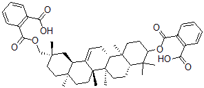 CAS 登录号：102416-27-3， 2-[[(4aR,6aR,6bS,8aS,11S,12aR,14aR,14bR)-11-[(2-羧基苯甲酰基)氧基甲基]-4,4,6a,6b,8a,11,14b-七甲基-1,2,3,4a,5,6,7,8,9,10,12,12a,14,14a-十四氢苉-3-基]氧羰基]苯甲酸