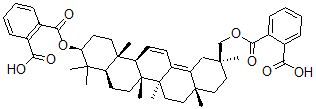 CAS 登录号：102416-29-5， 2-[[(3S,4aR,6aR,6bS,8aS,11S,14aR,14bS)-11-[(2-羧基苯甲酰基)氧基甲基]-4,4,6a,6b,8a,11,14b-七甲基-1,2,3,4a,5,6,7,8,9,10,12,14a-十二氢苉-3-基]氧羰基]苯甲酸