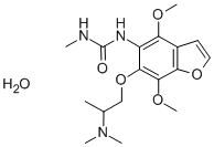 CAS 登录号:102433-24-9, 1-(4,7-二甲氧基-6-(2-(二甲基氨基)丙氧基)-5-苯并呋喃基)-3-甲基-脲水合物(8:1)