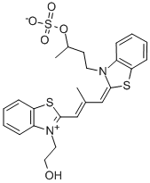 CAS 登录号：103534-62-9， 2-[3-[3-(2-羟基乙基)-2(3H)-苯并噻唑亚基]-2-甲基-1-丙烯-1-基]-3-[3-(磺基氧基)丁基]-苯并噻唑鎓内盐
