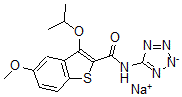 CAS 登录号:104795-68-8, 5-甲氧基-3-(1-甲基乙氧基)-N-1H-四唑-5-基-苯并(b)噻吩-2-甲酰胺单钠盐