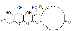 CAS#: 105088-14-0, (2E)-15-Hydroxy-11-Methyl-17-[3,4,5-Trihydroxy-6-(Hydroxymethyl)Oxan-2-Yl]Oxy-12-Oxabicyclo[12.4.0]Octadeca-1(18),2,14,16-Tetraene-7,13-Dione