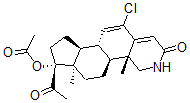 CAS 登录号：105165-23-9， [(1R,3aS,3bR,9aR,9bS,11aS)-1-乙酰基-5-氯-9A,11alpha-二甲基-7-氧代-3,3a,3b,8,9,9B,10,11-八氢-2H-茚并[4,5-h]异喹啉-1-基] 乙酸酯