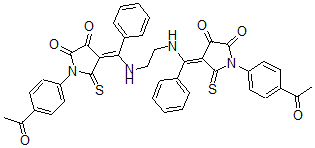 CAS 登录号:107887-99-0, 4,4'-(1,2-乙烷二基二(亚氨基(苯基甲基次基)))二(1-(4-乙酰基苯基)-5-硫代-2,3-吡咯烷二酮