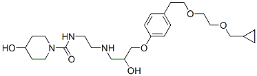 CAS 登录号：108495-27-8， N-[2-[[3-[4-[2-[2-(环丙基甲氧基)乙氧基]乙基]苯氧基]-2-羟基丙基]氨基]乙基]-4-羟基哌啶-1-甲酰胺