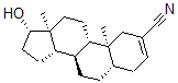 CAS 登录号：1093-60-3， (5S,8R,9S,10S,13S,14S,17S)-17-羟基-10,13-二甲基-4,5,6,7,8,9,11,12,14,15,16,17-十二氢-1H-环戊并[a]菲-2-甲腈