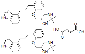 CAS 登录号：109920-83-4， 1-(1,1-二甲基乙基氨基)-3-(2-(3-(1H-吲哚-4-基)丙基)苯氧基)-2-丙醇富马酸盐
