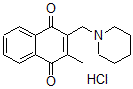 CAS 登录号:110278-78-9, 2-甲基-3-(哌啶-1-基甲基)萘-1,4-二酮盐酸盐