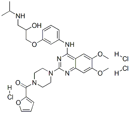CAS#: 111218-84-9, Furan-2-Yl-[4-[4-[[3-[2-Hydroxy-3-(Propan-2-Ylamino)Propoxy]Phenyl]Amino]-6,7-Dimethoxyquinazolin-2-Yl]Piperazin-1-Yl]Methanone Trihydrochloride