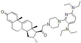 CAS#: 111640-85-8, (8S,10S,13S,14S,16R,17S)-17-[2-[4-[3,6-Bis(Diethylamino)Pyridin-2-Yl]Piperazin-1-Yl]Acetyl]-10,13,16-Trimethyl-6,7,8,12,14,15,16,17-Octahydrocyclopenta[a]Phenanthren-3-One