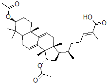 CAS 登录号：112430-63-4， (E,6R)-6-[(3S,10S,13R,14R,15S,17R)-3,15-二乙酰氧基-4,4,10,13,14-五甲基-2,3,5,6,12,15,16,17-八氢-1H-环戊二烯并[a]菲-17-基]-2-甲基庚-2-烯酸