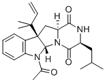 CAS 登录号:113706-21-1, (3S-(3alpha,5aalpha,10balpha,11abeta))-6-乙酰基-10b-(1,1-二甲基-2-丙烯基)-6,10b,11,11a-四氢-3-(2-甲基丙基)-2H-吡嗪并(1',2':1,5)吡咯并(2,3-b)吲哚-1,4-(3H,5ah)-二酮