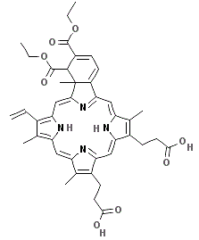 CAS 登录号：113719-89-4， 1,2-二(乙氧羰基)-19-乙烯基-1,22a-二氢-8,14,18,22a-四甲基-23H,25H-苯并(b)卟吩-9,13-二丙酸