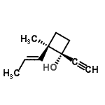 CAS 登录号：114058-98-9， (1R,2R)-1-乙炔基-2-甲基-2-[(1E)-1-丙烯-1-基]环丁醇