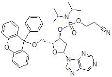 CAS 登录号：114155-97-4， 3-[(二(丙-2-基)氨基)-[(2R,3S,5R)-2-[(9-苯基氧杂蒽-9-基)氧基甲基]-5-嘌呤-9-基四氢呋喃-3-基]氧基磷酰]氧基丙腈