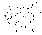 CAS 登录号:114267-97-9, (1-甲基咪唑)-2,3,7,8,12,13,17,18-八乙基卟啉锌(II)