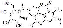 CAS 登录号:114942-09-5, 1-(beta-D-吡喃葡萄糖基氧基)-2,6,7-三甲氧基-(1)苯并吡喃并(5,4,3-cde)(1)苯并吡喃-5,10-二酮