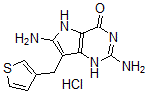 CAS 登录号:115787-68-3, 2,6-二氨基-3,5-二氢-7-(3-噻吩基甲基)-4H-吡咯并(3,2-d)嘧啶-4-酮盐酸盐