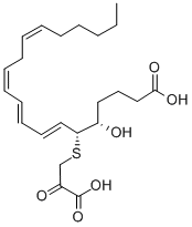 CAS 登录号:117675-20-4, 5S-羟基-6R-(S-(2-氧代-3-硫代丙酰基))-7E,9E,11Z,14Z-二十碳四烯酸