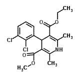 CAS 登录号：119945-59-4， 乙基甲基4-(2,3-二氯苯基)-2,6-二甲基-1,4-二氢-3,5-吡啶二羧酸酯