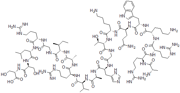 CAS#: 120396-89-6, L-Alanyl-L-arginyl-L-arginyl-L-lysyl-L-tryptophyl-L-glutaminyl-L-lysyl-L-threonylglycyl-L-histidyl-L-alanyl-L-valyl-L-arginyl-L-alanyl-L-isoleucylglycyl-L-arginyl-L-leucyl-L-seryl-L-serine