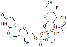 CAS 登录号:120596-20-5, 尿苷5'-(2-乙酰氨基-2,4-二脱氧-4-氟吡喃半乳糖基)二磷酸酯