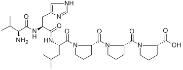 CAS 登录号：121322-14-3， 1-(1-(1-(N-(N-L-缬氨酰-L-组氨酰)-L-亮氨酰)-L-脯氨酰)-L-脯氨酰)-L-脯氨酸