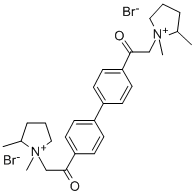 CAS 登录号：123489-62-3， 2-(1,2-二甲基吡咯烷-1-鎓-1-基)-1-[4-[4-[2-(1,2-二甲基吡咯烷-1-鎓-1-基)乙酰基]苯基]苯基]乙烷酮二溴化物