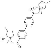 CAS 登录号：123489-63-4， 2-(1,3-二甲基吡咯烷-1-鎓-1-基)-1-[4-[4-[2-(1,3-二甲基吡咯烷-1-鎓-1-基)乙酰基]苯基]苯基]乙烷酮二溴化物