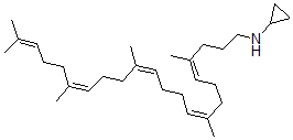 CAS 登录号：123594-76-3， N-[(4Z,8Z,12Z,16Z)-4,8,13,17,21-五甲基二十二碳-4,8,12,16,20-五烯基]环丙胺