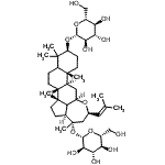 CAS 登录号：123617-34-5， (2aS,3S,5R,6aR,7aS,7bR,10S,13aR,13bR)-10-(beta-D-吡喃葡萄糖基氧基)-3,7b,11,11,13b-五甲基-5-(2-甲基-1-丙烯-1-基)二十氢萘并[2',1':4,5]茚并[7,1-bc]氧杂卓-3-基Beta-D-吡喃葡萄糖苷