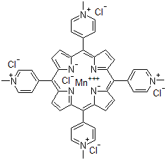 CAS 登录号:125565-45-9, 锰(III)-5,10,15,20-四(4-吡啶基)-21H,23H-卟吩氯化物四(甲氯化物)
