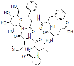 CAS#: 125741-45-9, N(1,6)(beta-glucopyranosyl)glutamyl(5)-proline(9)-Substance P (6-11)