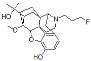 CAS 登录号:125828-20-8, (5alpha,7alpha)-4,5-环氧-17-(3-氟丙基)-18,19-二氢-3-羟基-6-甲氧基-alpha,alpha-二甲基-6,14-乙烯桥吗喃-7-甲醇