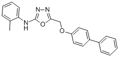 CAS 登录号：126006-82-4， N-(2-甲基苯基)-5-[(4-苯基苯氧基)甲基]-1,3,4-恶二唑-2-胺