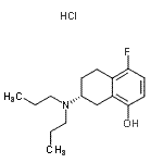 CAS 登录号:127126-18-5, (7R)-7-(二丙基氨基)-4-氟-5,6,7,8-四氢-1-萘醇盐酸盐(1:1)