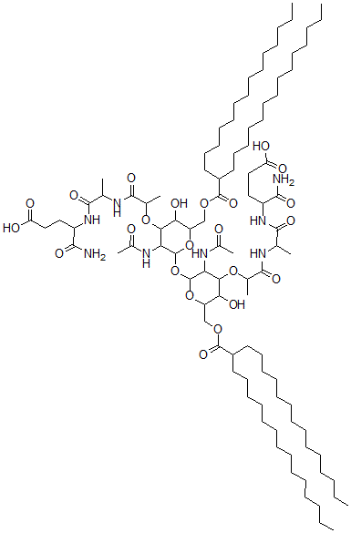 CAS 登录号：127896-98-4， 2,2'-O-(2,2'-二乙酰氨基-2,3,2',3'-四脱氧-6,6'-二-O-(2-十四烷基棕榈酰)-alpha,alpha'-海藻糖-3,3'-二基)二(N-乳酰-丙氨酰-异谷氨酰胺)