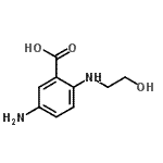 CAS 登录号：128402-49-3， 5-氨基-2-[(2-羟基乙基)氨基]苯甲酸