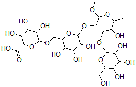 CAS 登录号：128643-92-5， 3,4,5-三羟基-6-[[3,4,5-三羟基-6-[5-羟基-2-甲氧基-6-甲基-4-[3,4,5-三羟基-6-(羟基甲基)四氢吡喃-2-基]氧基四氢吡喃-3-基]氧基四氢吡喃-2-基]甲氧基]四氢吡喃-2-羧酸